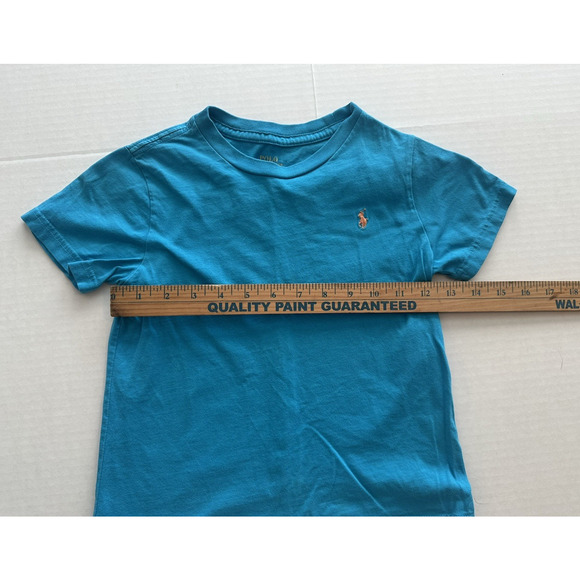 Polo Ralph Lauren Kid's T-Shirt Teal Blue Orange Pony Sz 5 Short Sleeve - Picture 4 of 6
